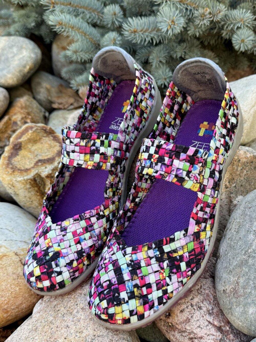 Zee Alexis Sammi Multicolor Woven Mary Jane Flats